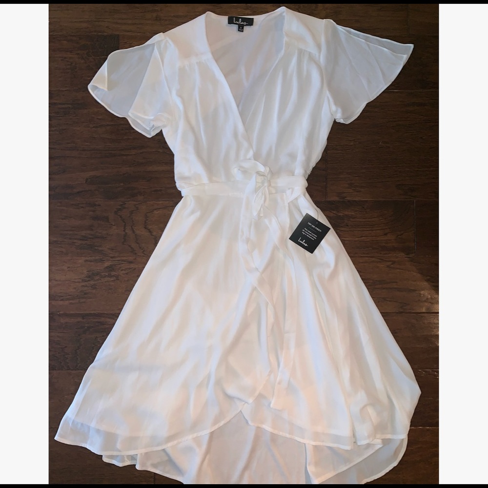 NWT Lulus Rise to the Occasion White Midi Dress